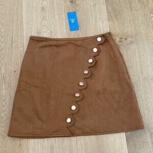 Cupshe Mini Skirt Autumn Stroll Size XS Brown